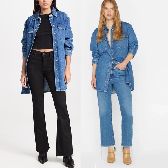 FRAME denim A-Line Shirt Dress in Brisk size XS - Picture 4 of 10